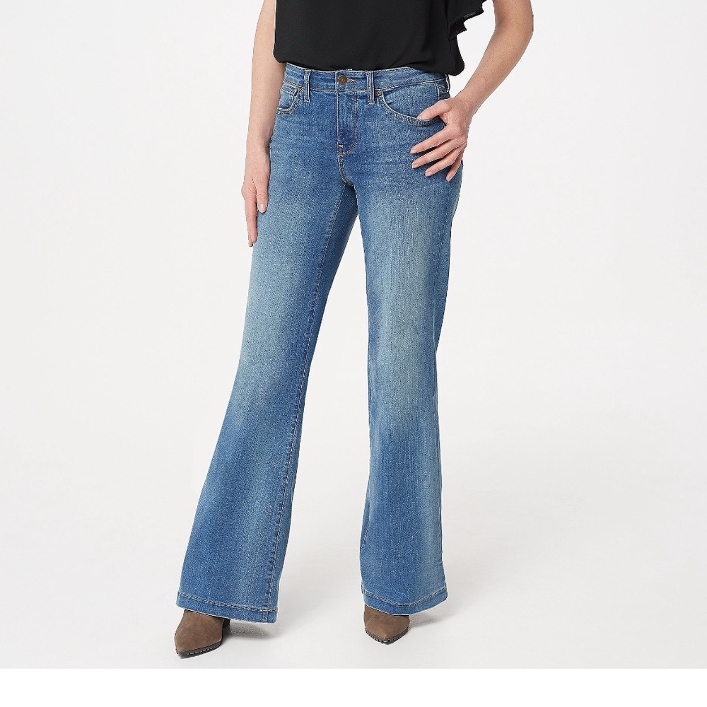 NYDJ Wide Leg Trouser Jeans -Clean Cabrillo 8 Petite